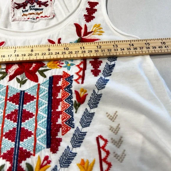 Johnny Was Embroidered White Sleeveless Tunic Tank  XS‎ - Picture 6 of 10